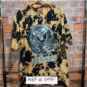 Custom made Raiders acid wash tee